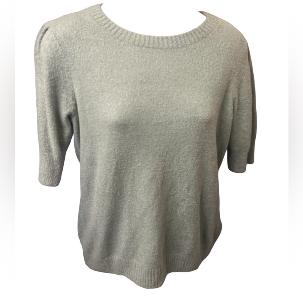 Rachel Zoe Green Viscose Elbow Length Crew Neck Soft Pullover Sweater size Med